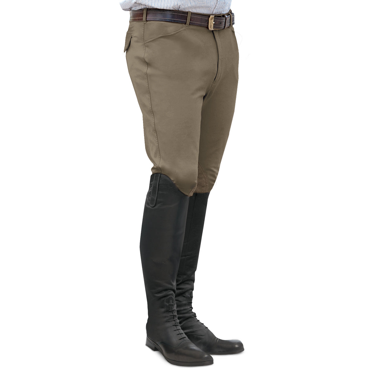 Ovation EuroWeave Front Zip 4-Pocket Knee Patch Breeches - Men's