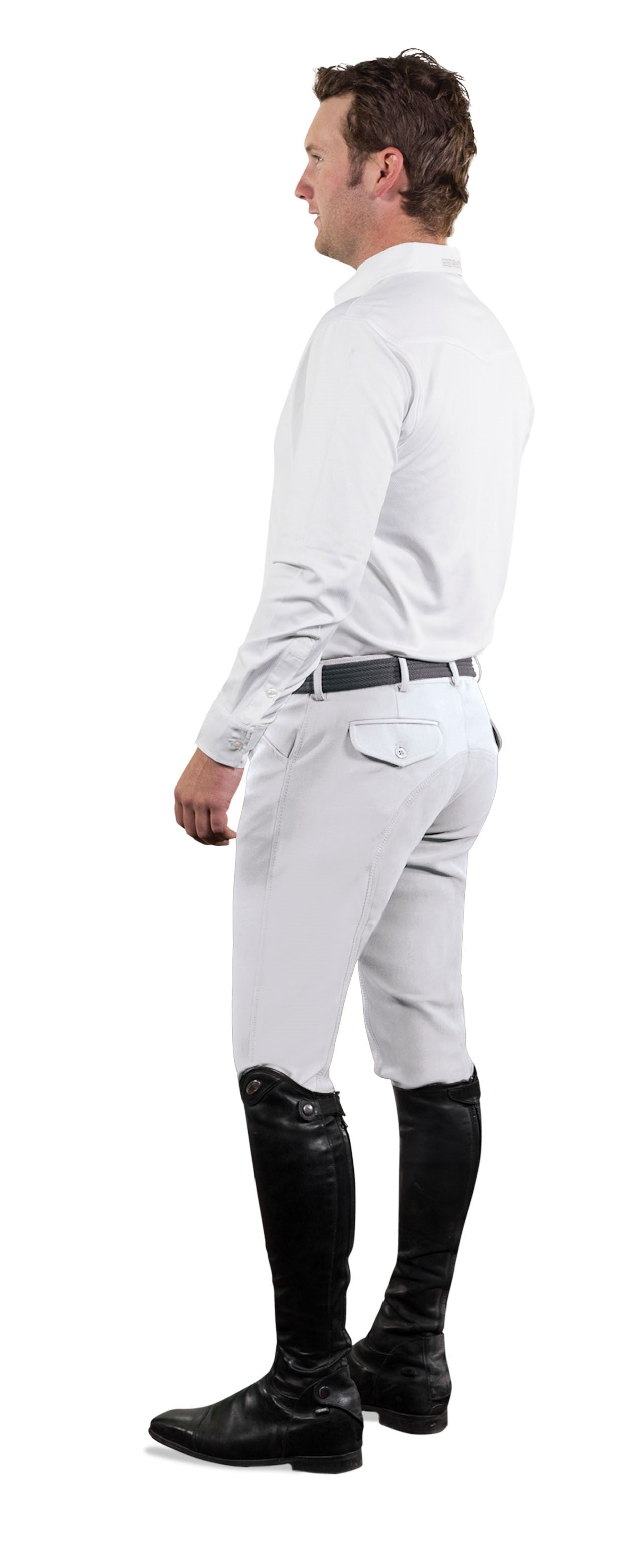 Ovation EuroWeave™ 4-Pocket Front Zip Full Seat Breeches - Men's