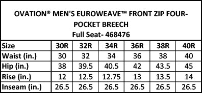 Ovation EuroWeave™ 4-Pocket Front Zip Full Seat Breeches - Men's